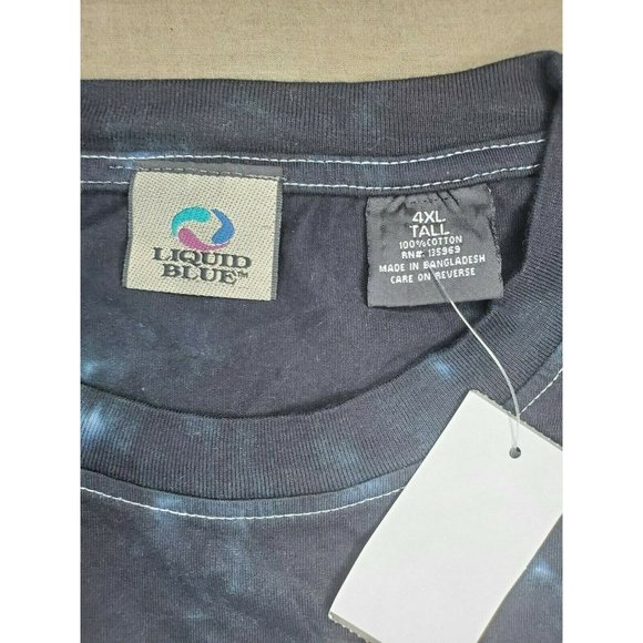 AC/DC Angus Lightning V Tie Dye 4XLT  Liquid Blue Multi Colored Cotton T-Shirt - Picture 10 of 11